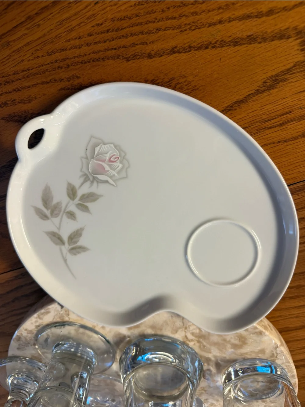 Noritake Edenrose 6343  Porcelain Serving Tray Set with Pink Rose Accents